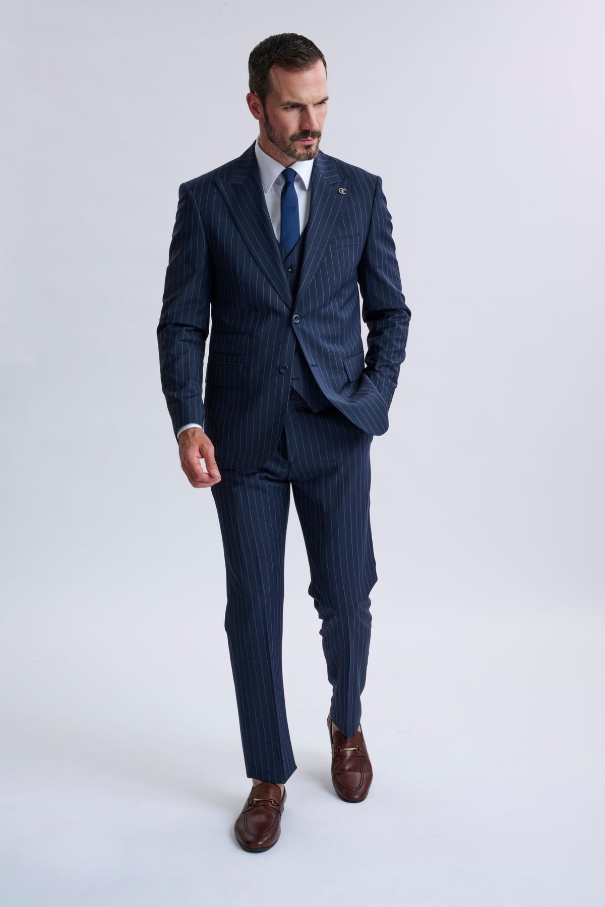 Amedeo 3 Piece Pinstripe Suit