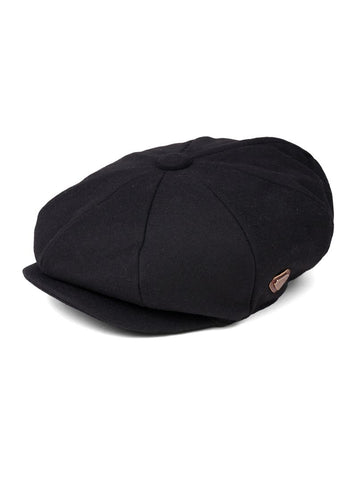Paolo Black Felt Flat Cap