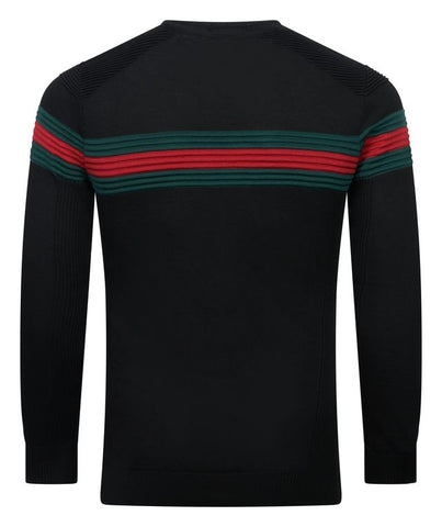 Crew Neck with Red & Green Stripe