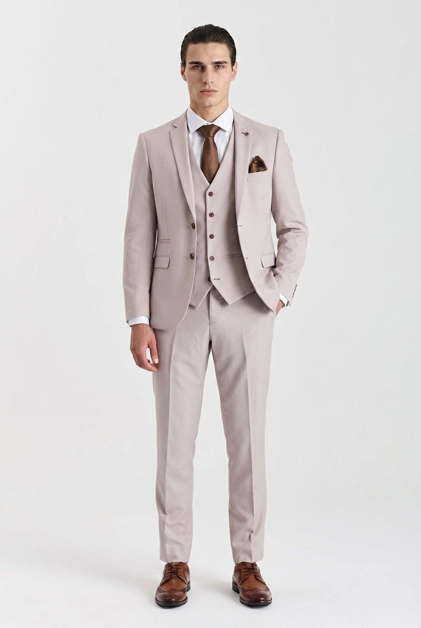 Mayfair Stone Textured Three Piece Suit