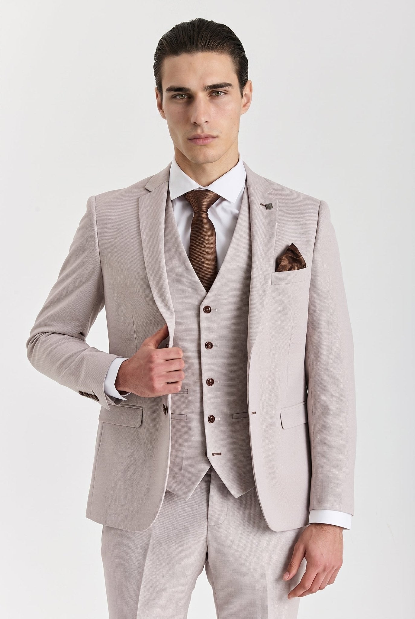 Mayfair Stone Textured Three Piece Suit