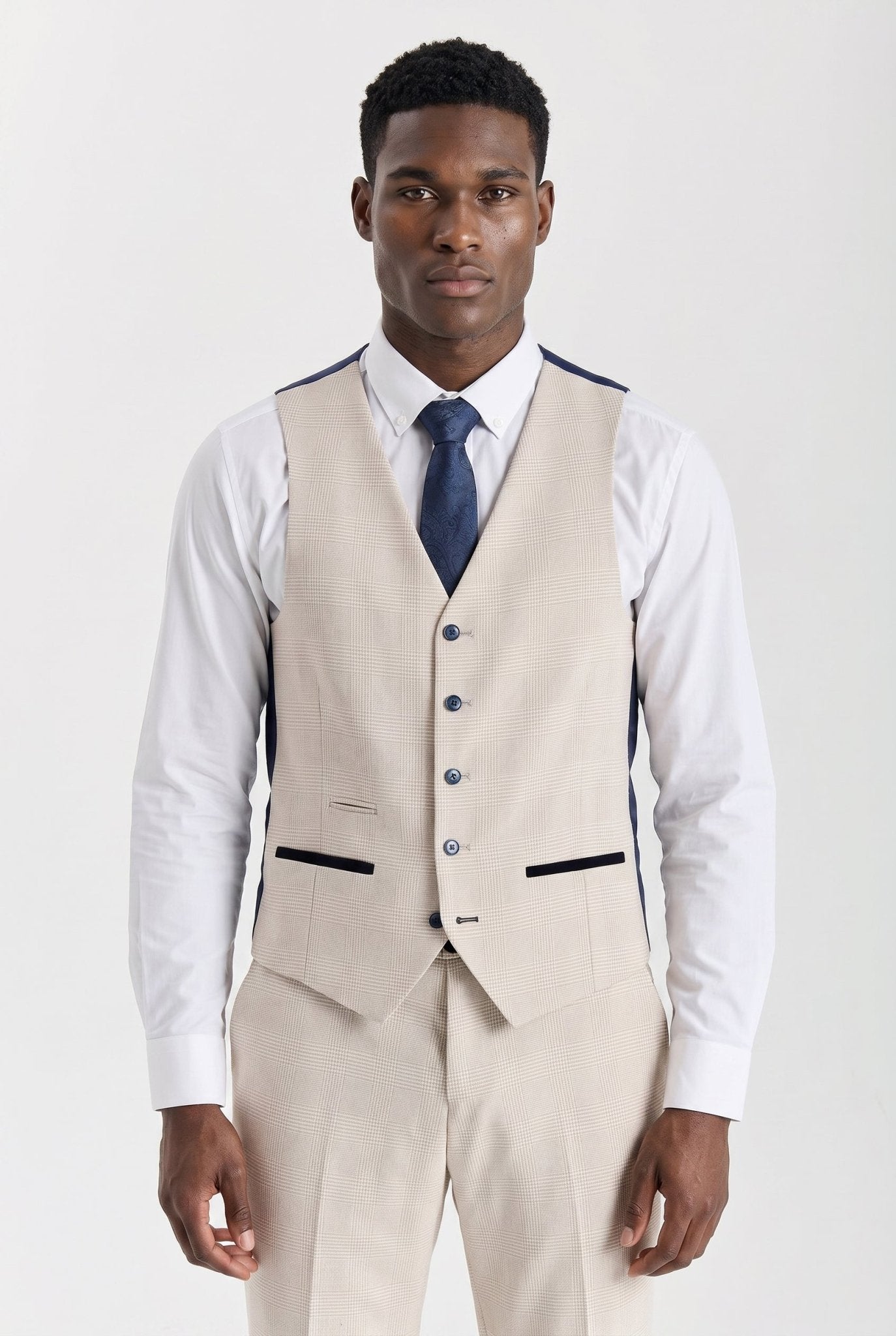Regent Cream Check Three Piece Suit