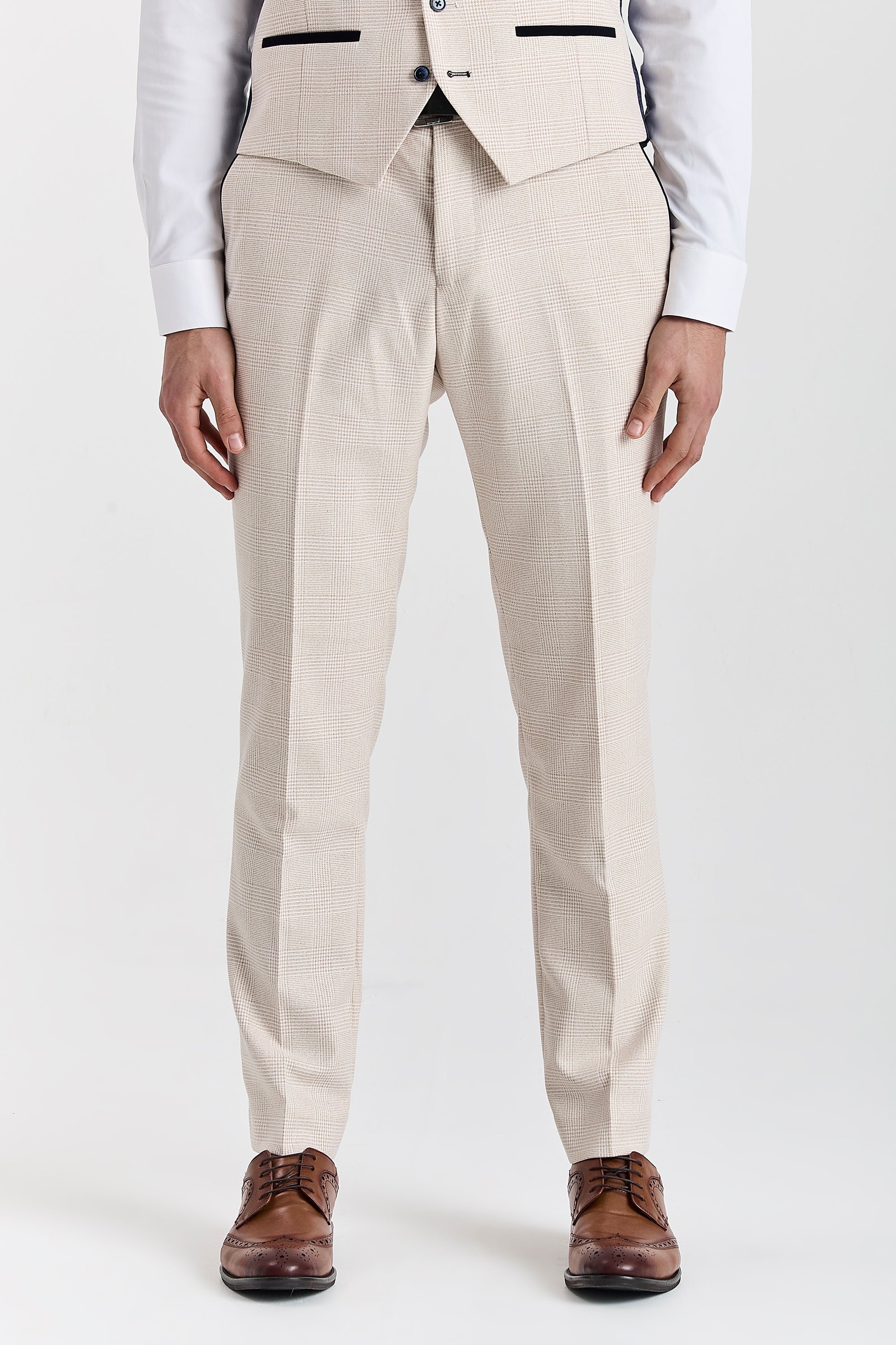 Regent Cream Check Three Piece Suit