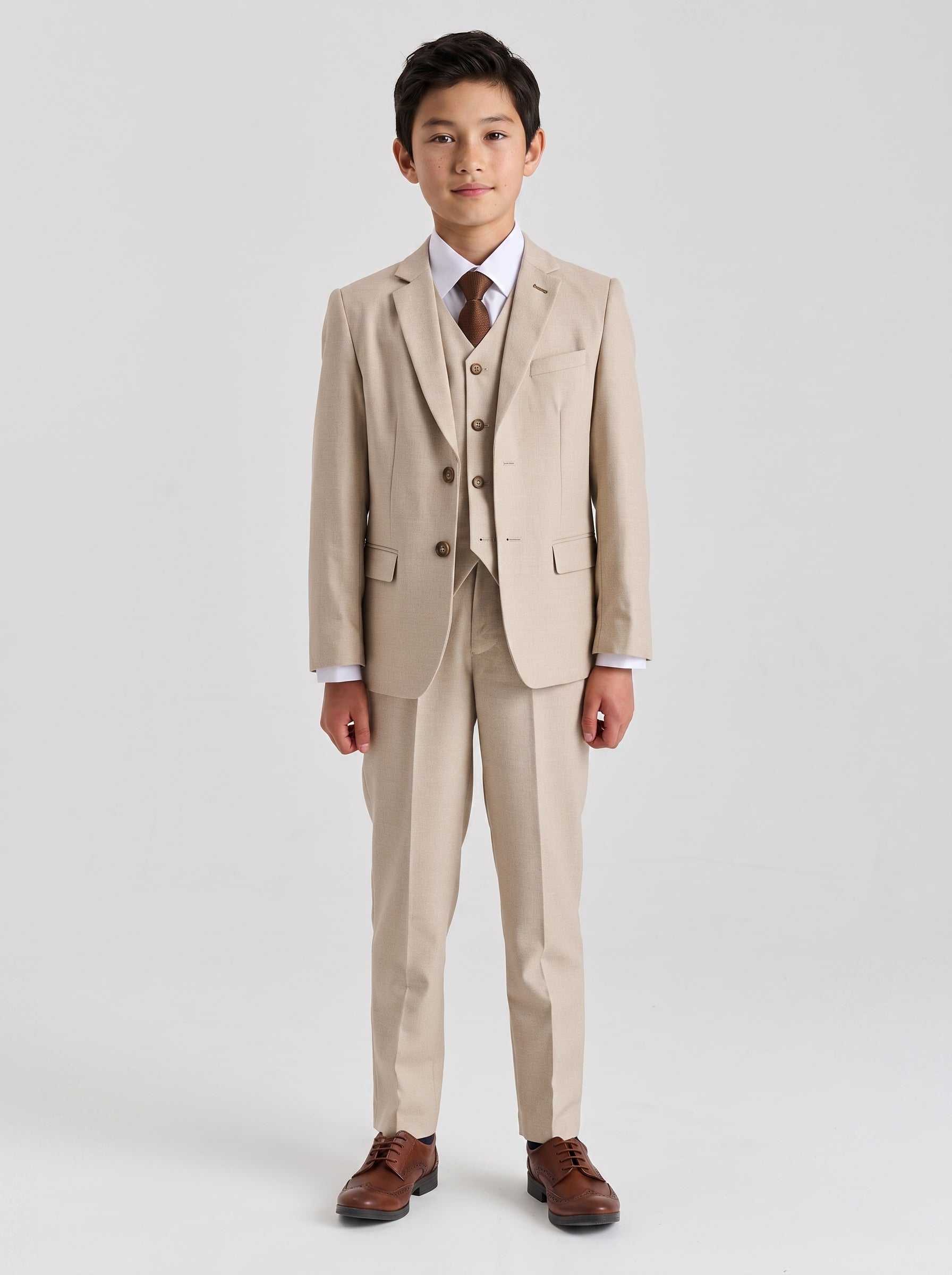 Device - Boy's Belmont Beige Three Piece Suit