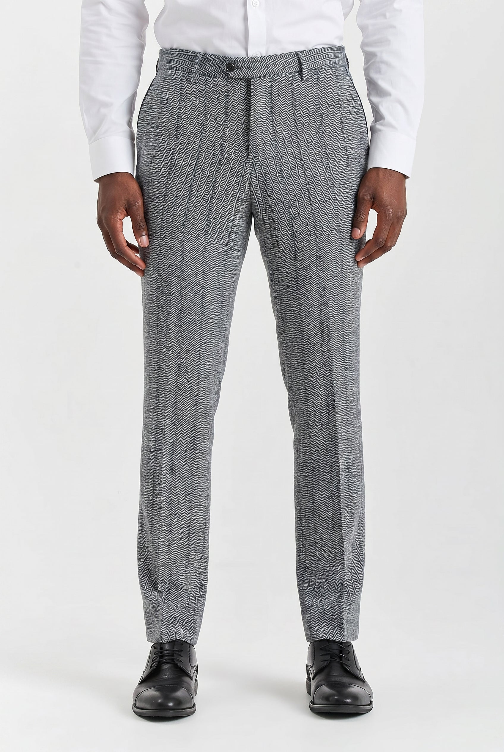 Harris Grey Herringbone Tweed Check Three Piece Suit