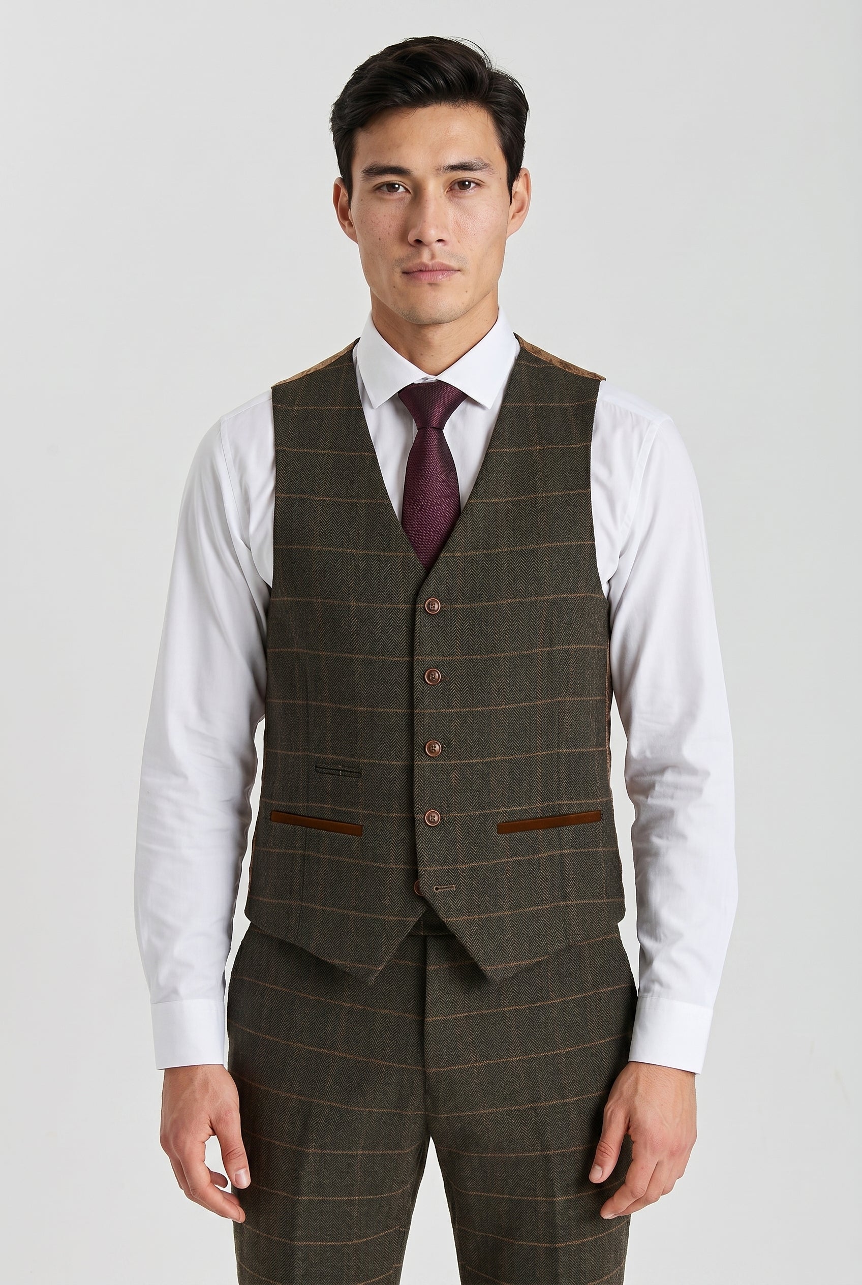 Harris Green Herringbone Tweed Check Three Piece Suit