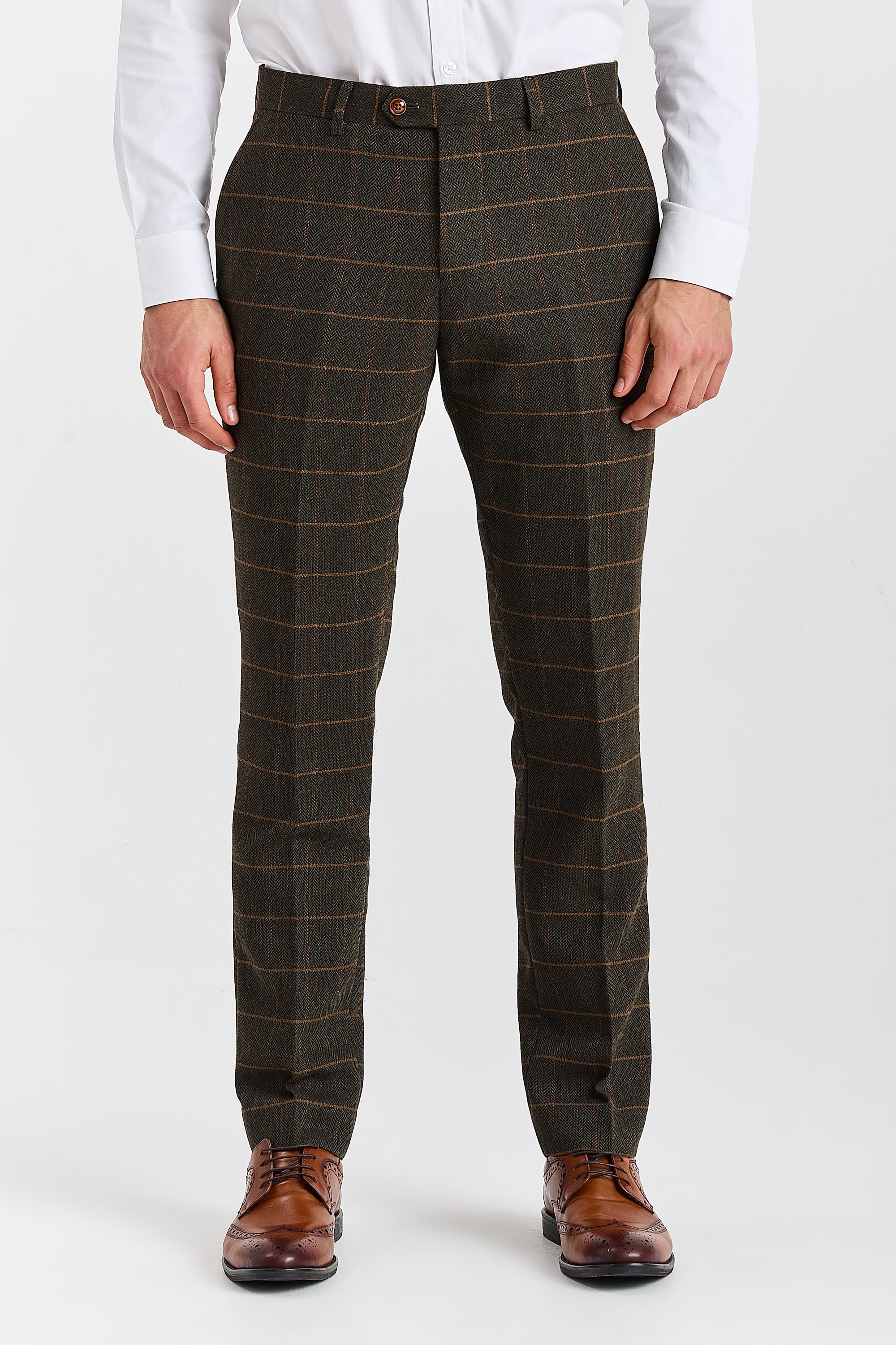 Harris Green Herringbone Tweed Check Three Piece Suit