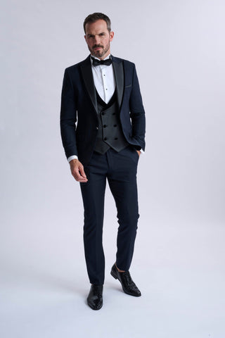 Poletto 3 Piece Navy Tuxedo