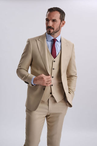 Diaz Beige Three Piece Suit