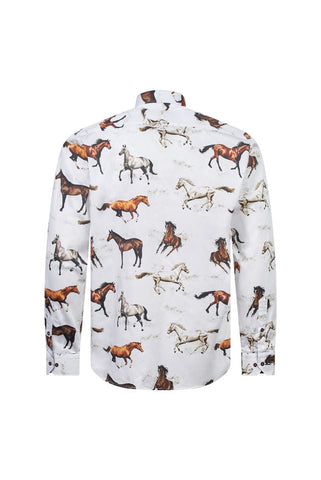 White Horse Print Shirt