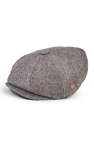 Paolo Brown Herringbone Flat Cap