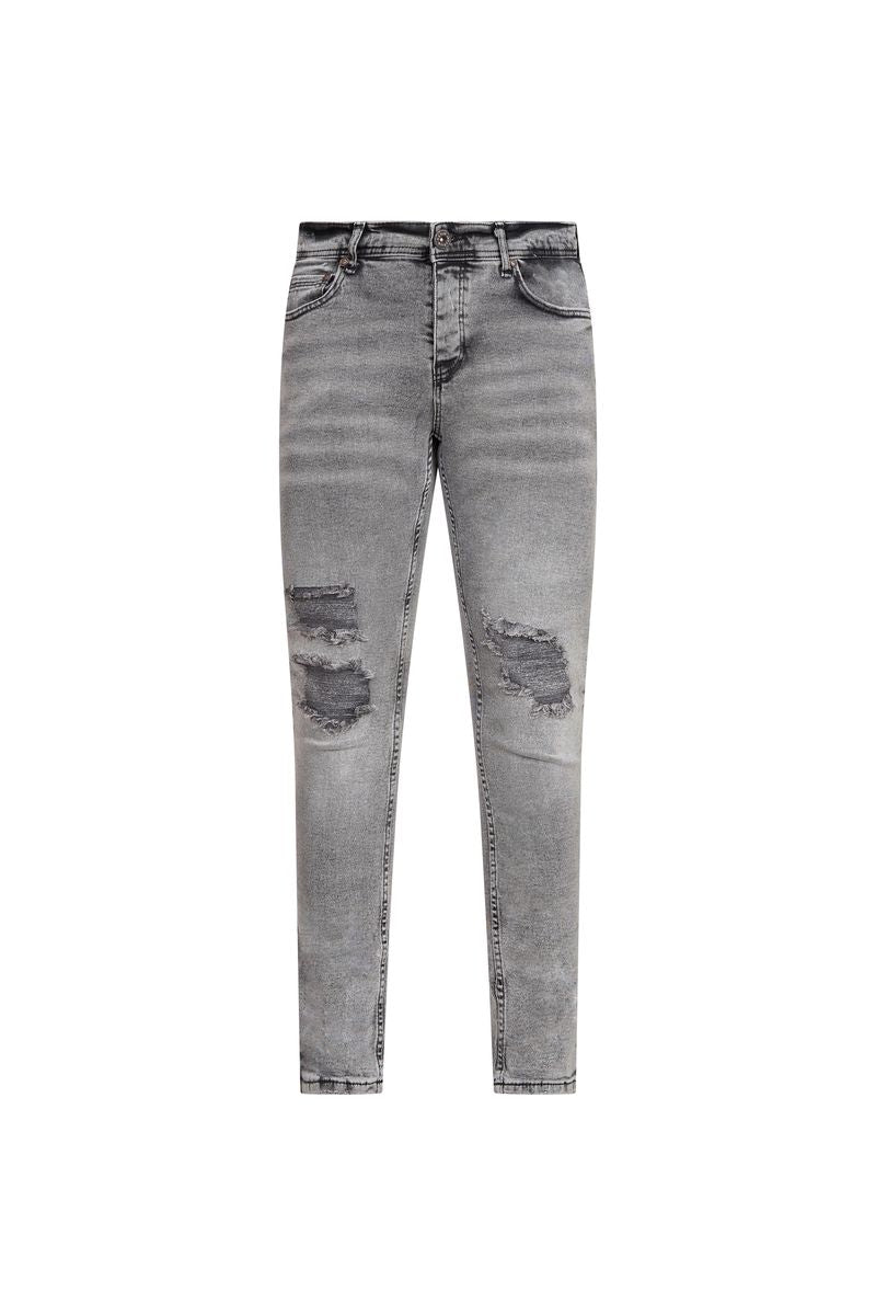 Ovy Ash Distressed Stretch Denim