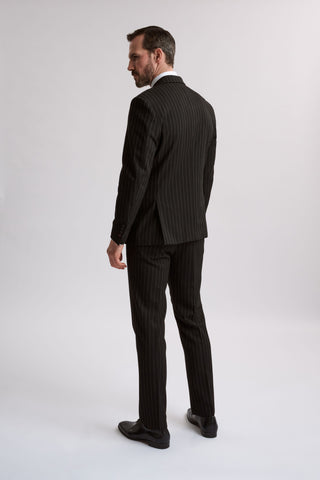 Rocco Black Pinstripe Double Breasted Two Piece Suit