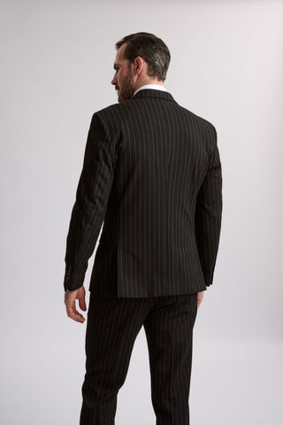 Rocco Black Pinstripe Double Breasted Two Piece Suit