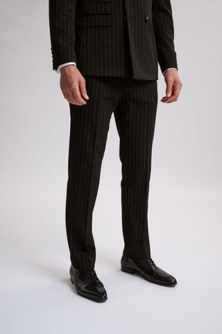 Rocco Black Pinstripe Double Breasted Two Piece Suit