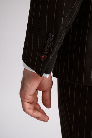 Rocco Black Pinstripe Double Breasted Two Piece Suit