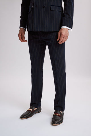 Rocco Navy Pinstripe Double Breasted Two Piece Suit