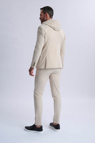 Rulli Beige 360 Stretch Technical Suit with Detachable Hood