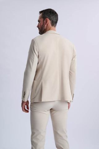 Rulli Beige 360 Stretch Technical Suit with Detachable Hood