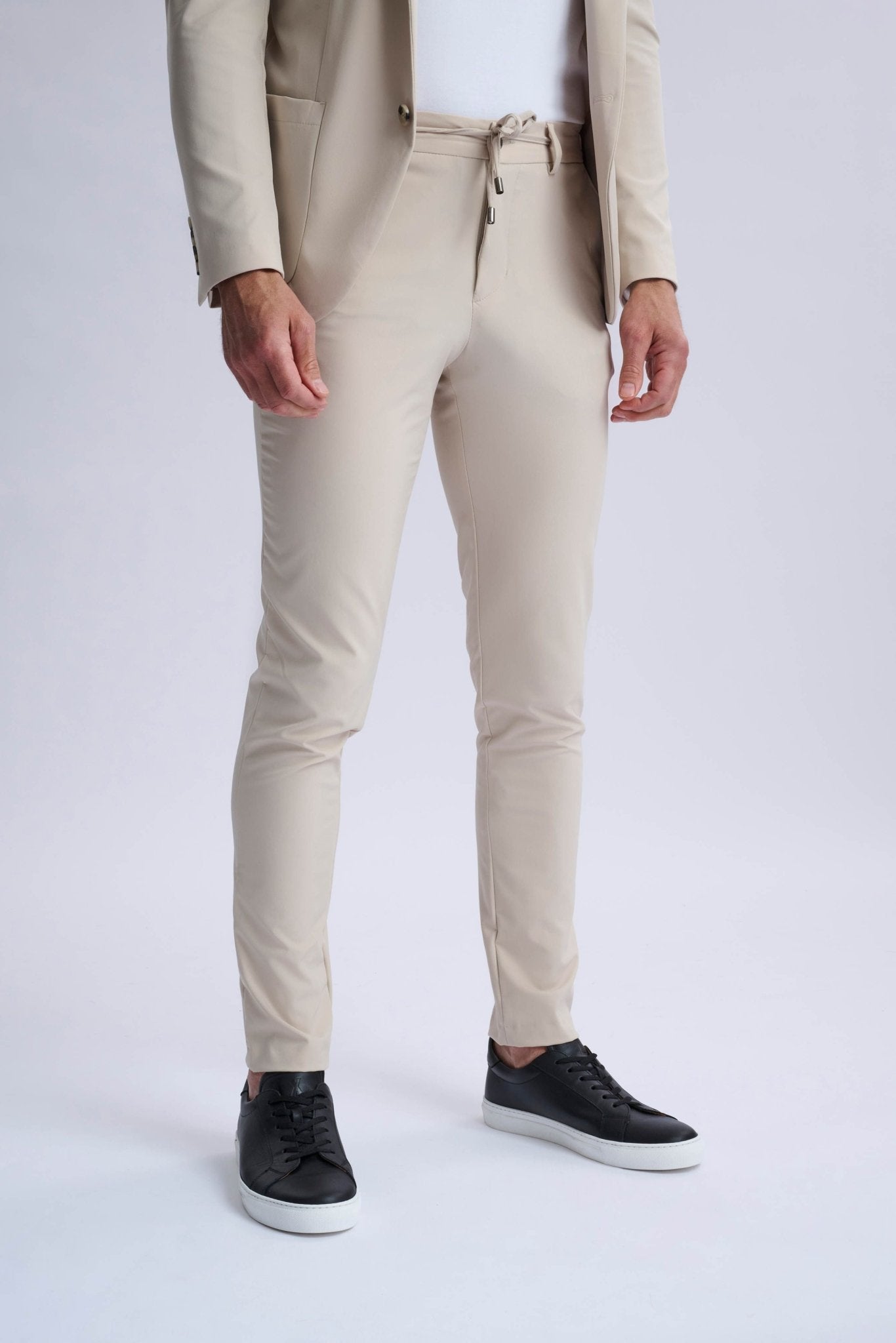 Rulli Beige 360 Stretch Technical Suit with Detachable Hood