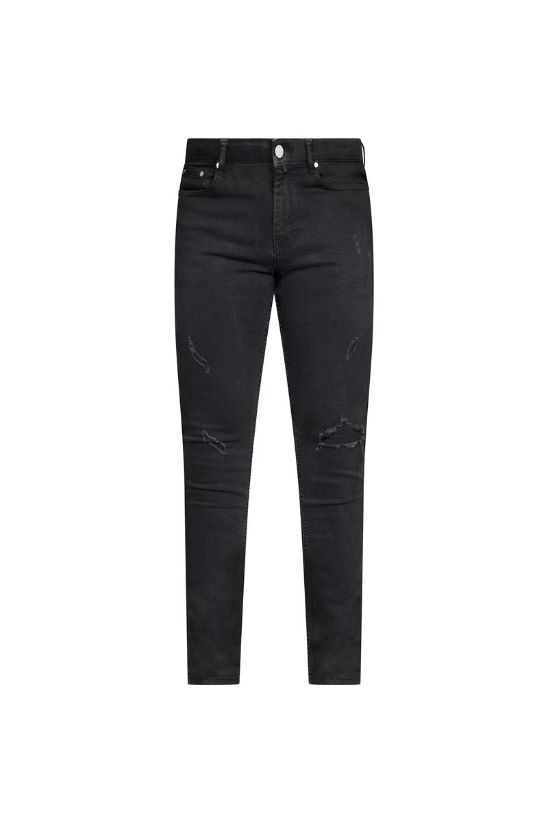 Black Distressed Slim Jeans