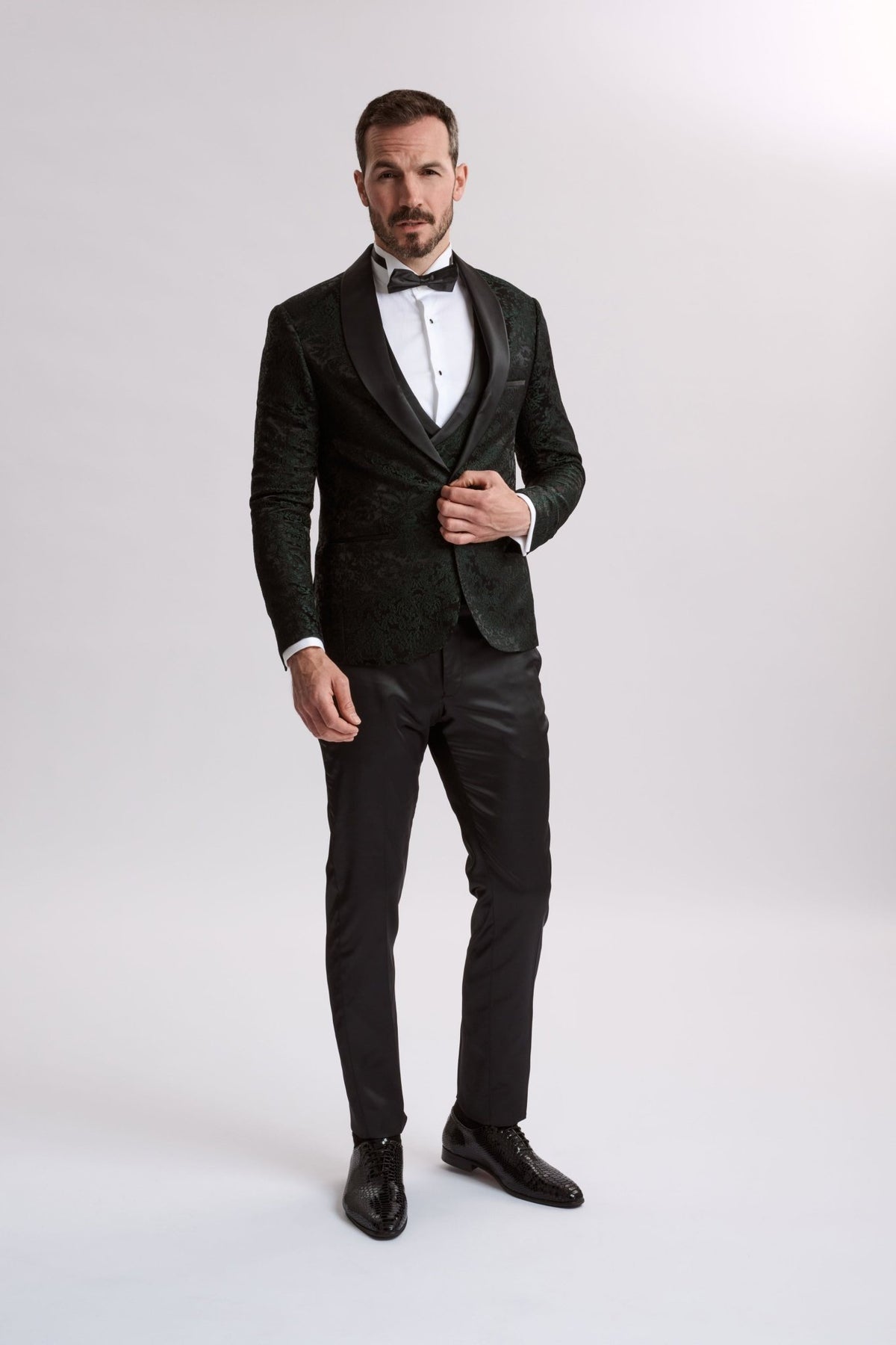 s Paisley Three Piece Brocade Suit