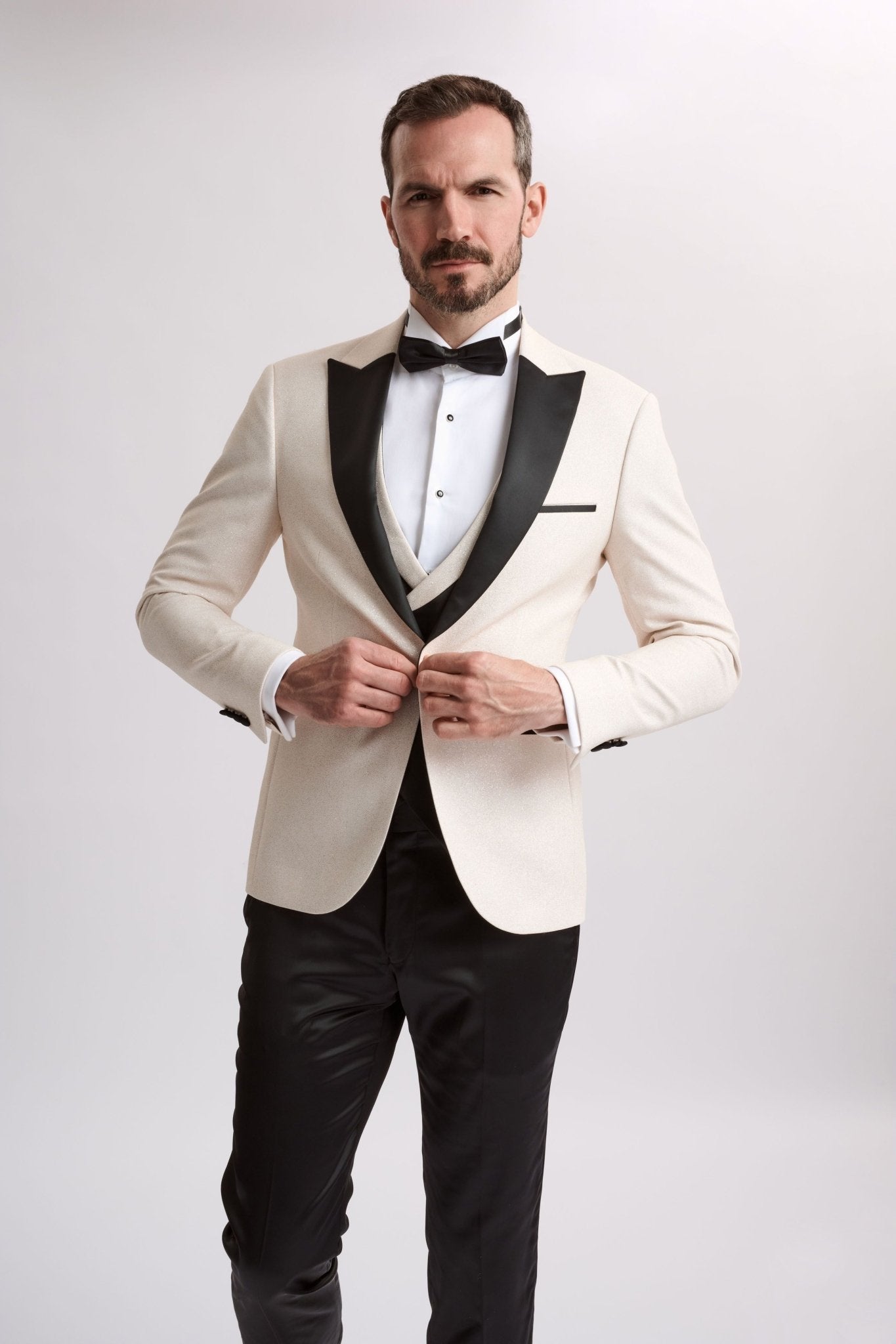 Santoro Milan's Sparkle Three Piece Cream Tux