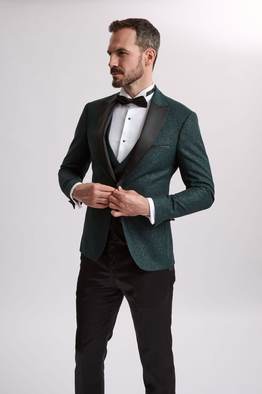Santoro Milan's Sparkle Three Piece Emerald Tux