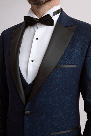 Santoro Milan's Sparkle Three Piece Navy Tux