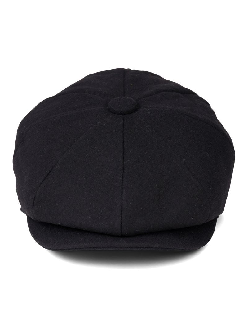 Paolo Black Felt Flat Cap