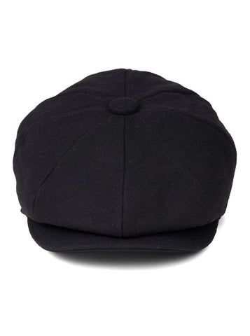 Paolo Black Felt Flat Cap