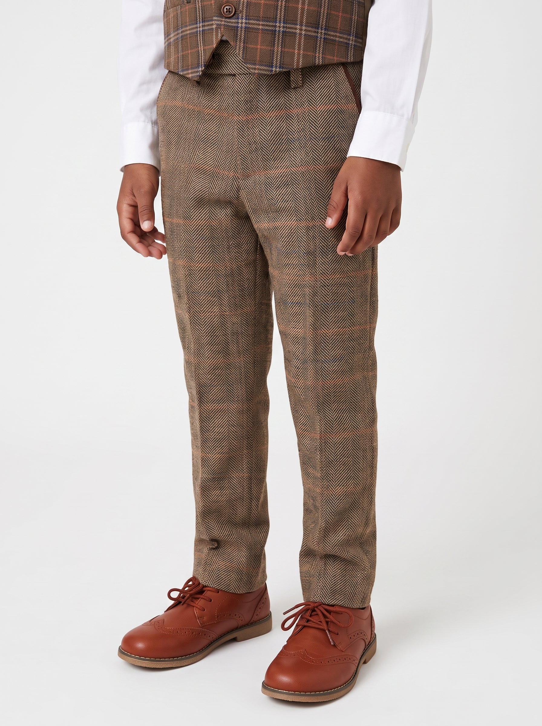TED - Tan Tweed Check Three Piece Suit