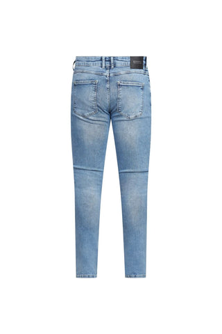 Light Blue Subtle Distress Slim Jeans