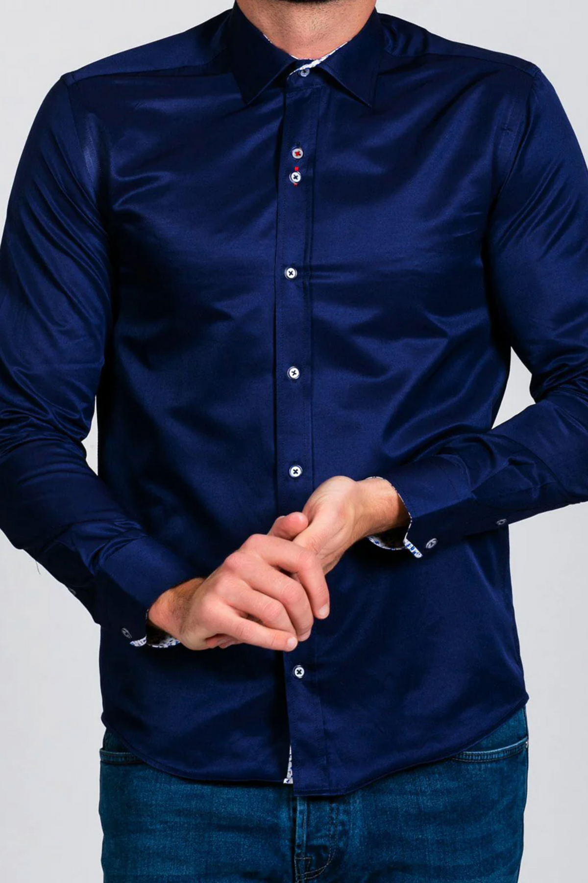 Marc Darcy Alfie Navy Long Sleeve Shirt