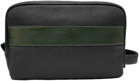 Walter Leather Washbag  - Green