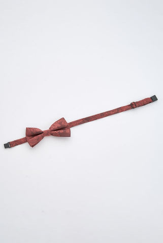 Junior Burgundy Paisley Bow Tie
