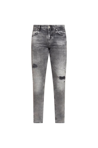 Grey Washed Distressed Skinny Jeans