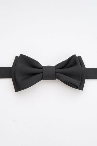 Black Satin Bow Tie Set with Cufflinks