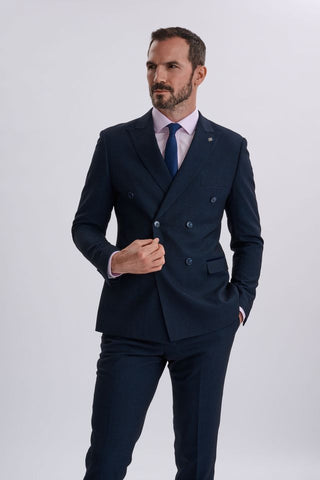 Regent Navy Double-Breasted Two Piece Suit