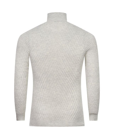 Ecru Textured Turtleneck