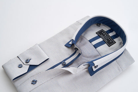 Blue Contrast Trim Shirt