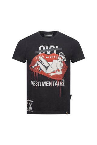 Ovy Vestimentaire Lips & Chains Black Tee