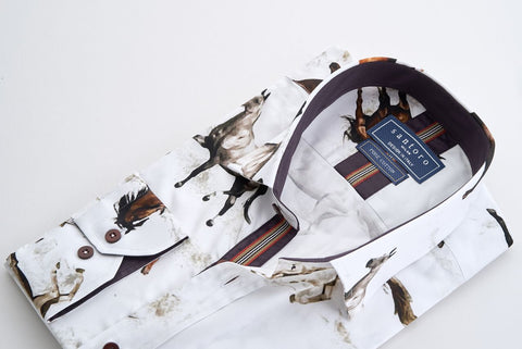 White Horse Print Shirt