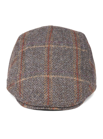 Franco Brown Check Tweed Flat Cap