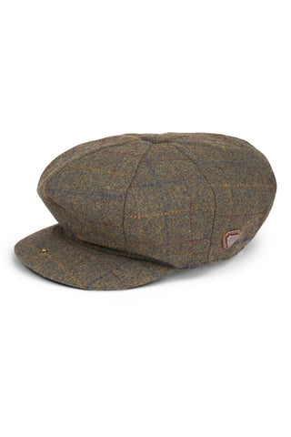 Paolo Olive Check Flat Cap