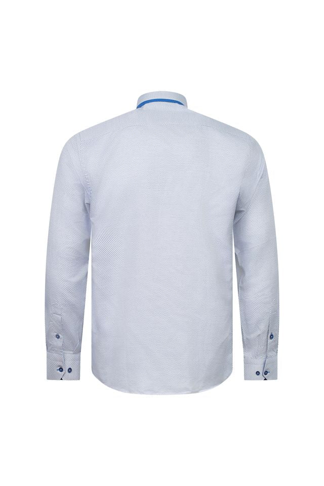 Blue Accent Micro-Dot Shirt
