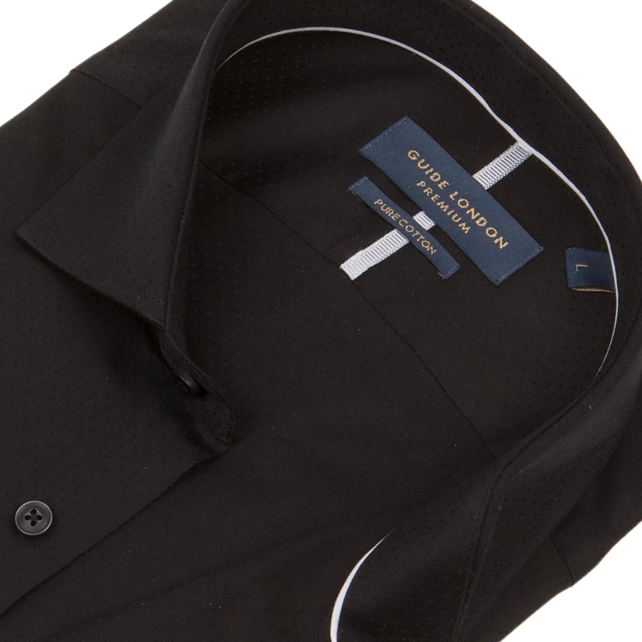 Long Sleeve Stitch Detail Classic Black Shirt
