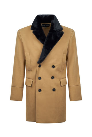 Imperiale Camel Detachable Fur Overcoat
