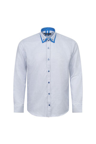Blue Accent Micro-Dot Shirt