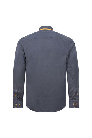 Navy & Mustard Contrast Collar Shirt